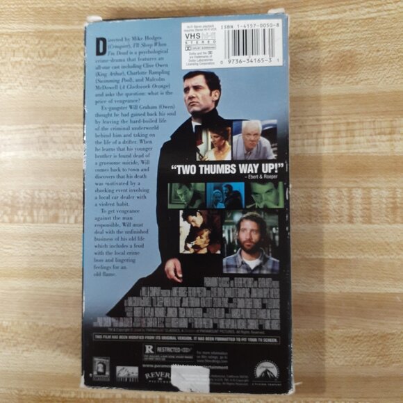 I'll Sleep When I'm Dead 2003 VHS Clive Owen Malcolm McDowell Y2K Crime/Thriller - Picture 5 of 10